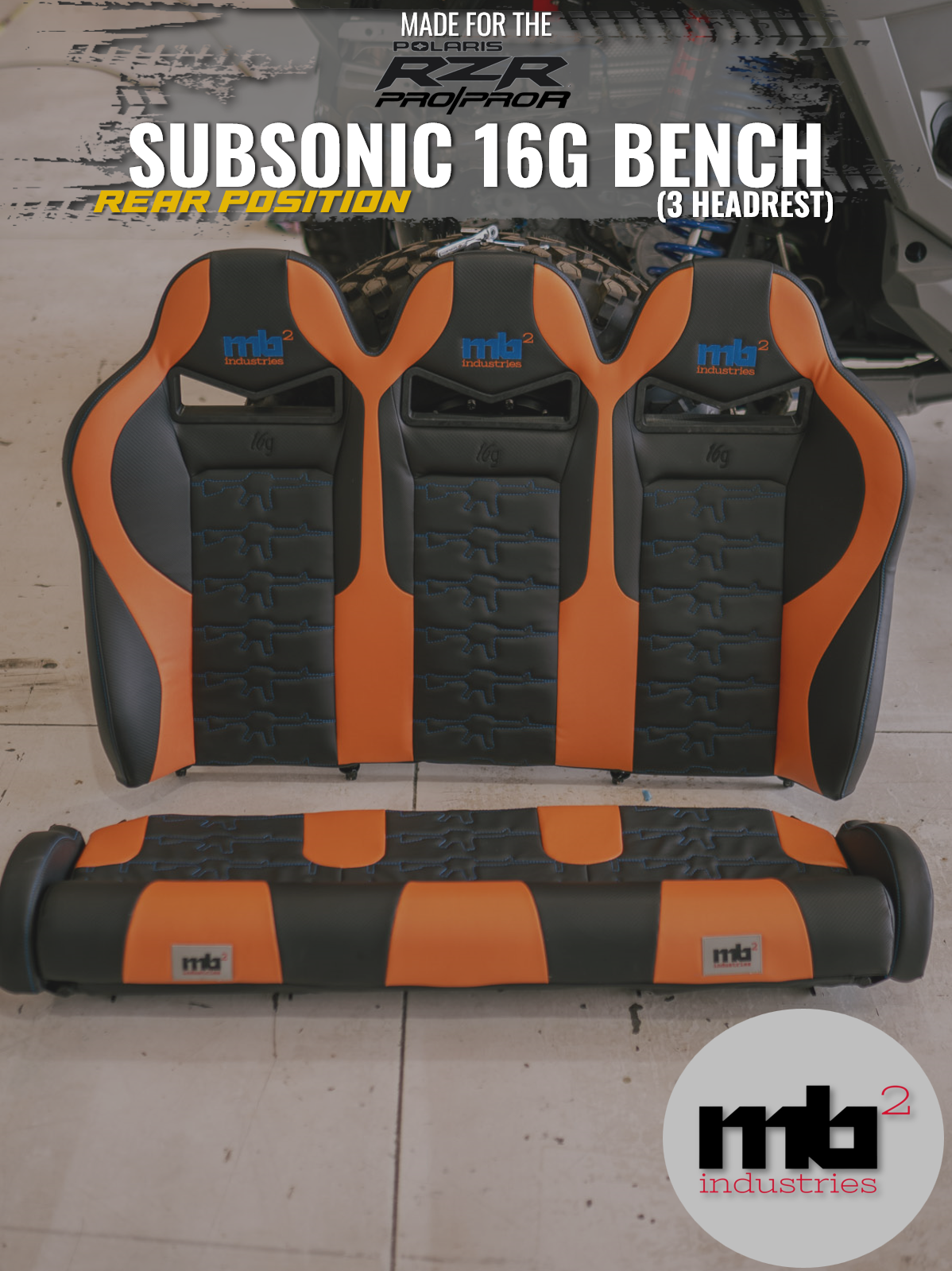 POLARIS RZR PRO R4 16G-(3) HEADREST BENCH